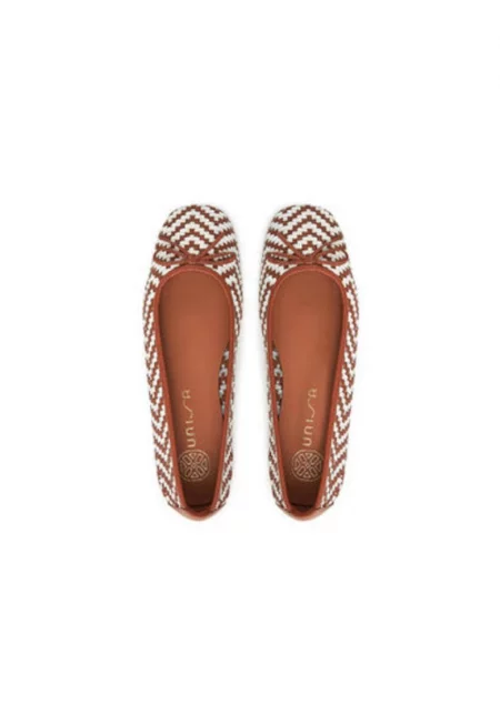 Балерини  BIENZA_CRF - Естествена кожа - Бял/Кафяв - Бял/Кафяв