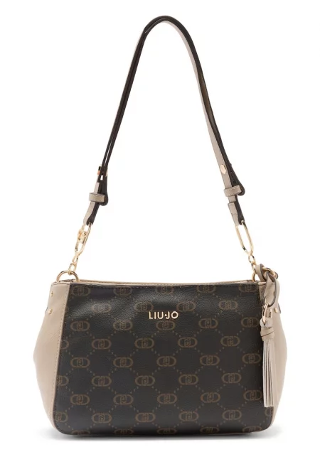 Чанта за рамо с монограм - Бежов