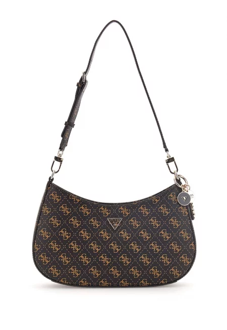 Чанта за рамо с монограм - Черен/Карамел