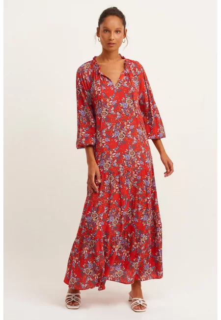 Дълга флорална рокля