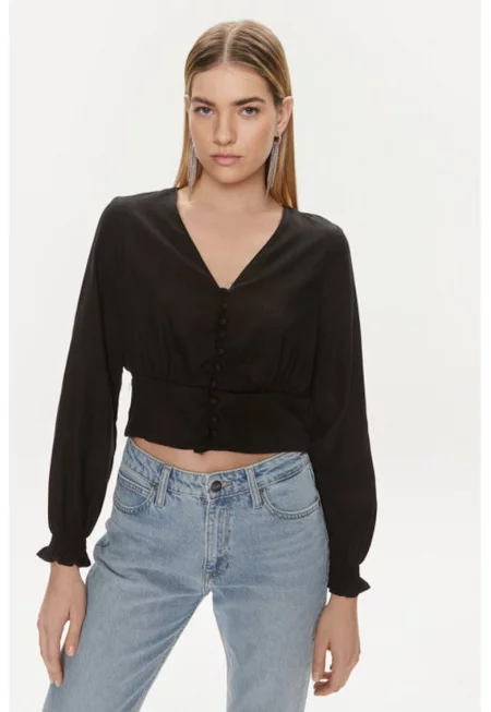 Дамска блуза -  303866181 - Лиосел/Модал - Черна - Черен