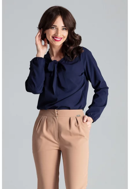 Дамска блуза Skaggs L030 тъмно синя - Тъмносин