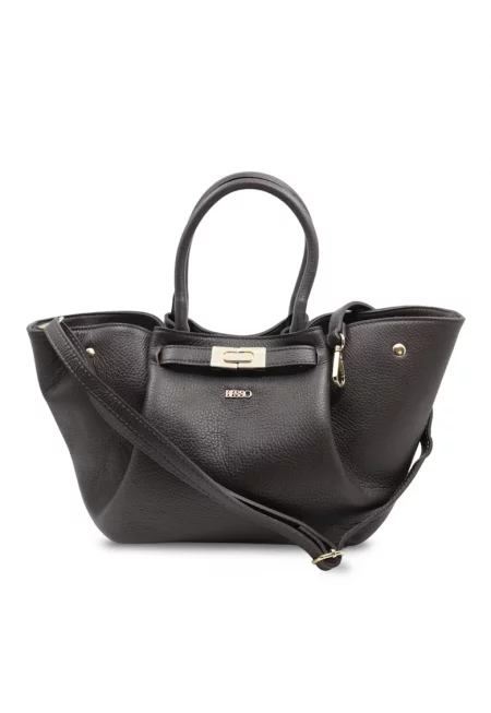 Дамска чанта Tocco Nobile от естествен велур - Тъмнокафяв