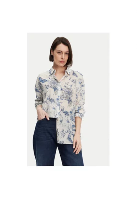 Дамска риза -  305170774 - Памук - Бяла - Бял