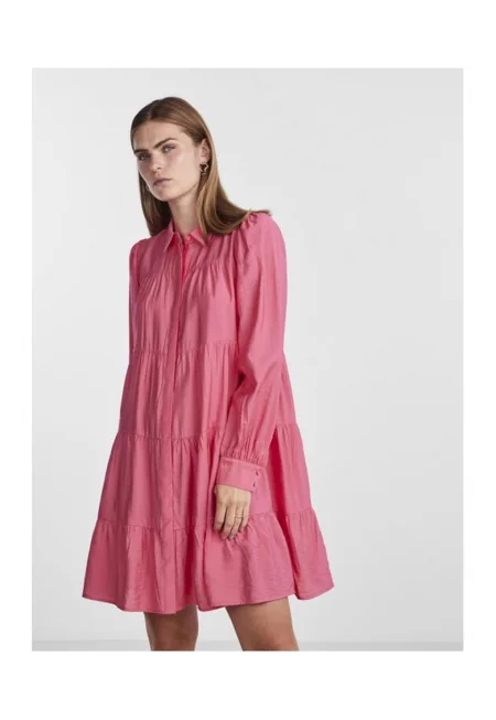 Дамска рокля -  Розова - Вискоза