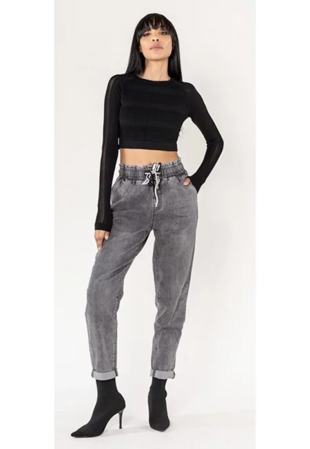 Дамски дънки за джогинг  сиви P500-17 16788