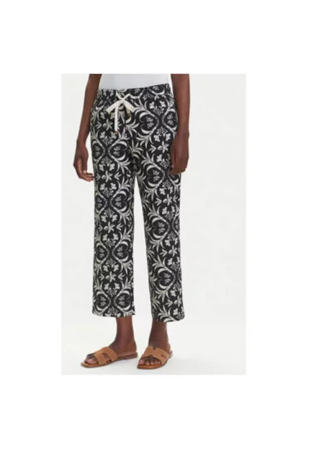 Дамски панталон  14002434 - Лен/Вискоза - Черен - Черен