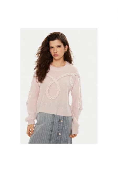 Дамски пуловер -  304891298 - Вълна/Полиамид/Алпака - Розов - Розово