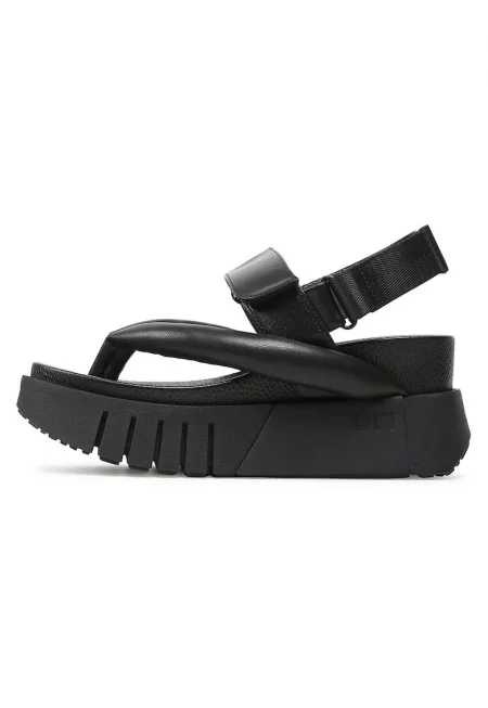 Дамски сандали - DELTA TONG -  Естествена кожа - Черен