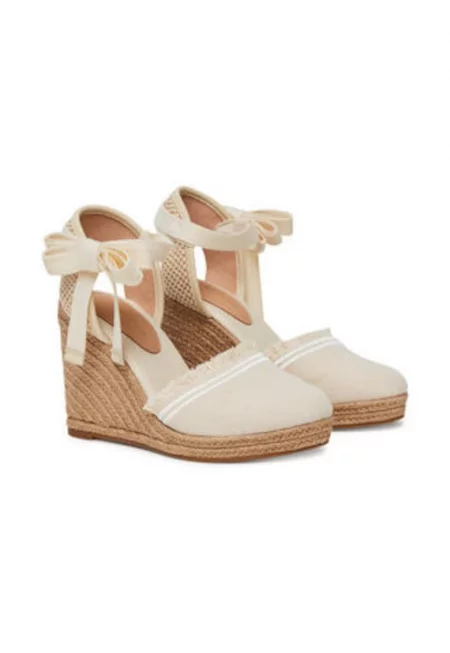 Дамски сандали  текстил - бежов