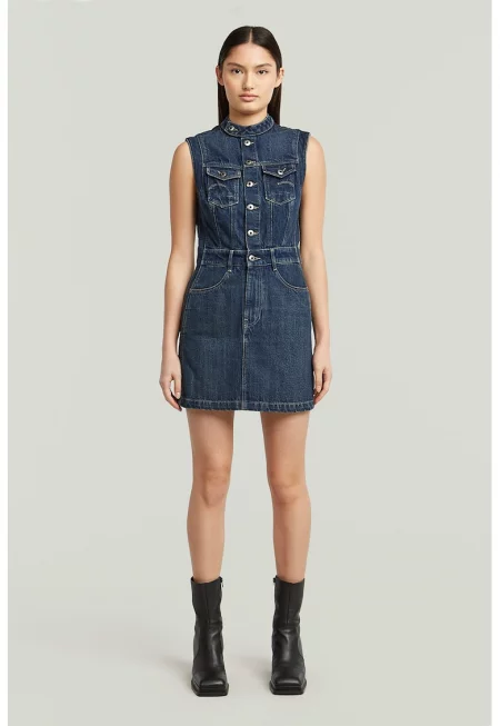 Дънкова рокля без ръкави