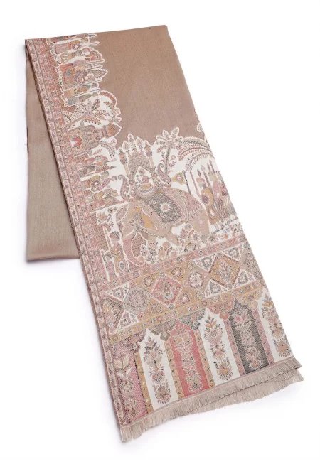 Десениран шал с незавършен подгъв - Многоцветен