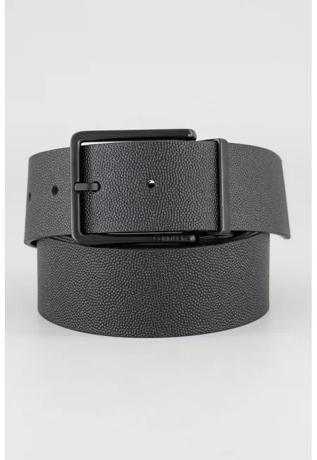 Двулицев кожен колан - Тъмнокафяв/Избеляло черно