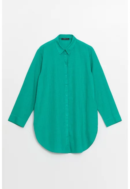 Едноцветна риза с памук