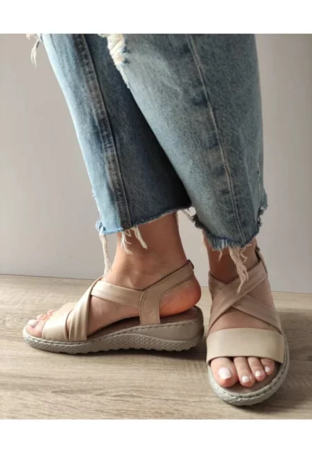 Ежедневни дамски сандали  28-555 Бежови - Бежови - Бежов