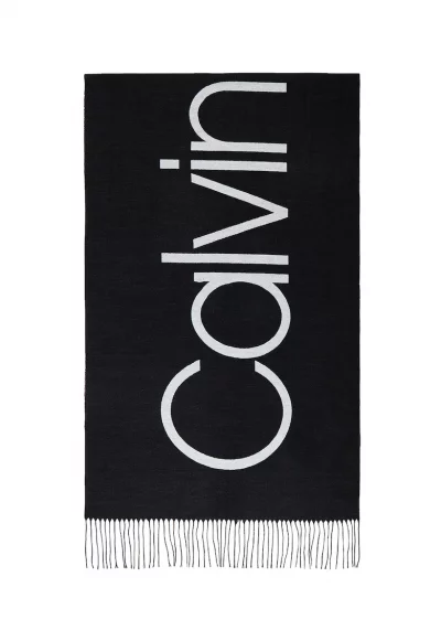 Фино плетен шал с лого
