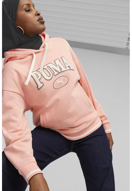 Худи Squad с лого и джоб кенгуру - Розова сьомга