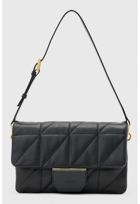 Капитонирана кожена чанта за рамо