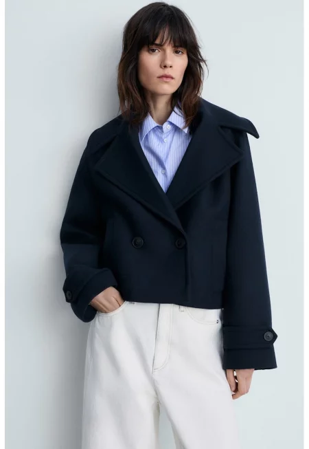 Късо двуредно палто