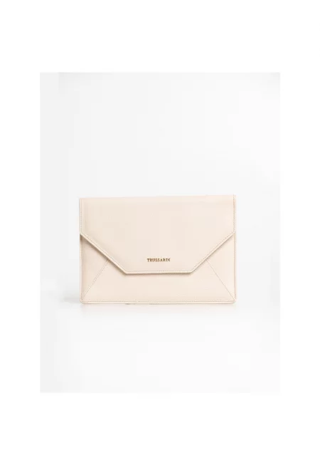 Кожен клъч с лого - Бежов