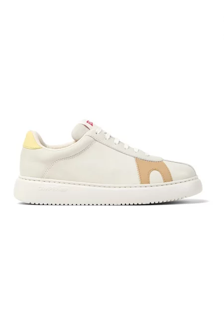 Кожени спортни обувки K21 Twins - Бледожълт/Мръснобял/Светлосин