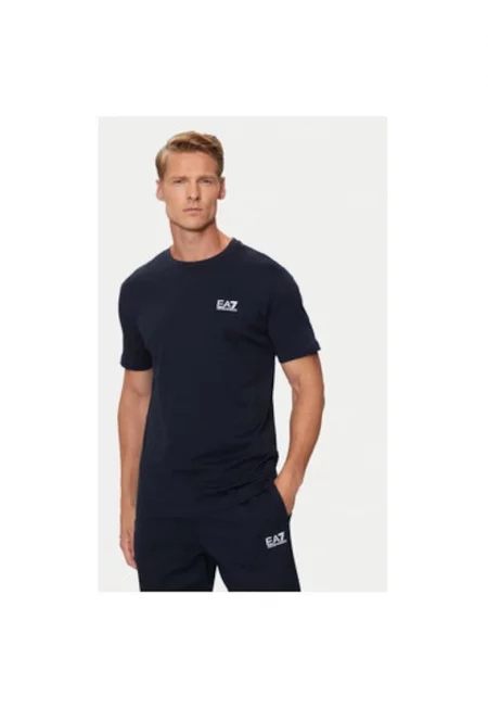 Мъжка тениска - Emporio Armani  304286698 - Памук - Син