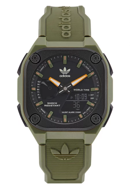 Мъжки часовник  CITY TECH ONE - зелен - каишка от смола - водоустойчивост 5 ATM