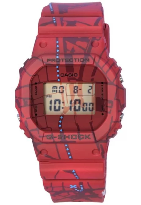 Мъжки часовник  G-Shock - цифров - устойчив на удари - червен - 42.8x13.4мм - смола
