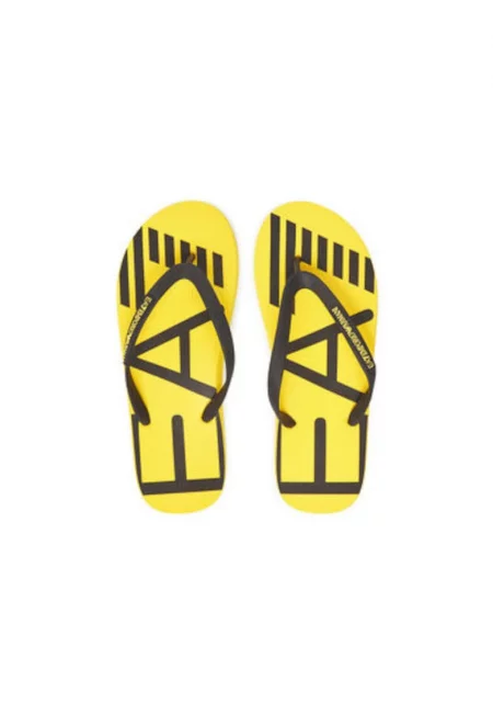 Мъжки джапанки  Emporio Armani - XCQ004 XK196 - Синтетични - Черни/Жълти - Черен/Жълт