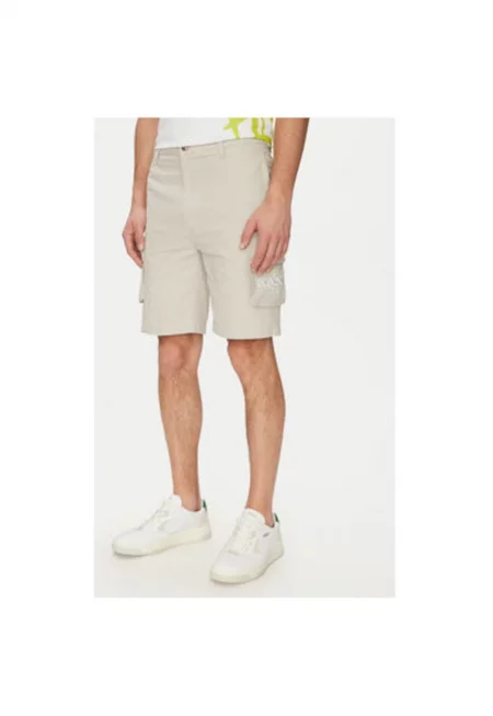 Мъжки къси панталони  60100045 - памук - бял