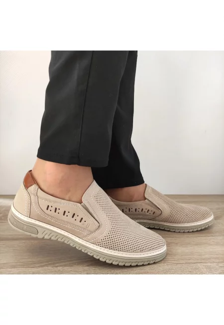 Мъжки перфорирани обувки  F15431-5 Apricot -