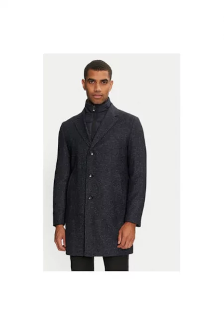 Мъжко палто -  304240683 - Вълна/Вискоза/Полиестер - Син