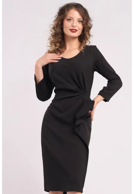 Миди рокля с набирания и дипли