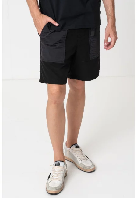 Памучен панталон с големи джобове - Черен