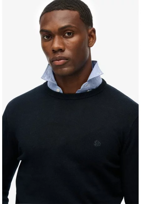 Памучен пуловер с овално деколте