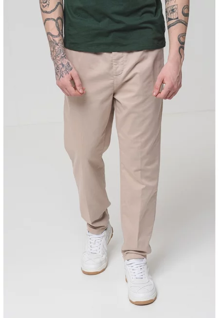 Панталон със средновисока талия - Бежов