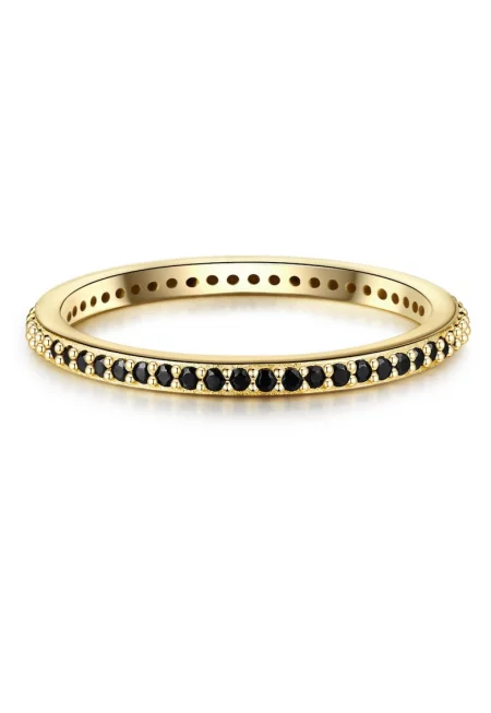 Пръстен с 14К злато и циркони - Златист