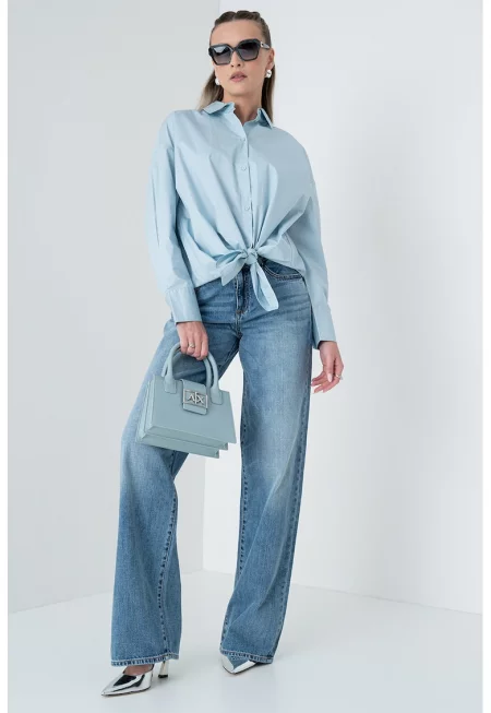 Прави дънки - Син меланж