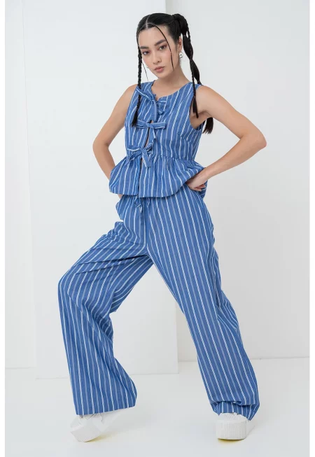 Раирана блуза с панделка