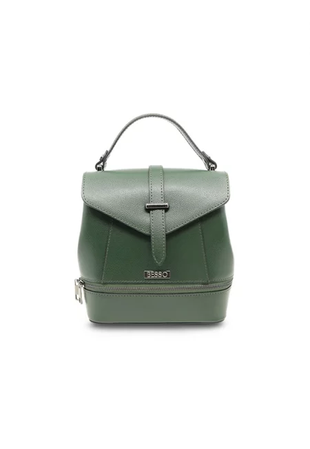 Раница от естествена кожа Dinamica Urbana - Тъмнозелен