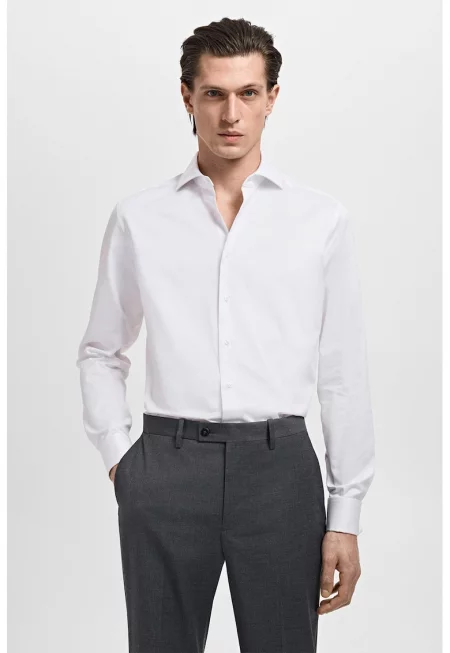 Риза с памук - Бял