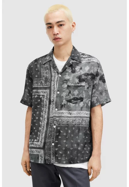 Риза Tijuana със свободна кройка - Бял/Черен