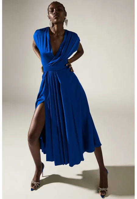 Рокля Segue с колан - Кралско Синьо