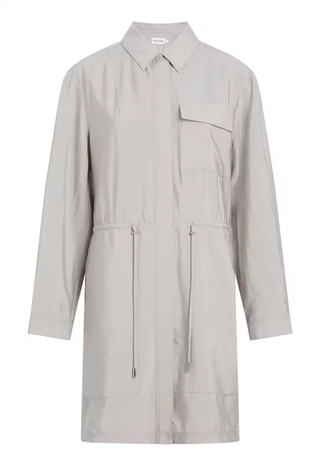 Рокля тип риза с връзка - Светло сив