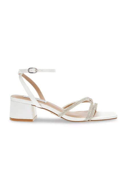 Сандали Gabby с масивен ток - Бял