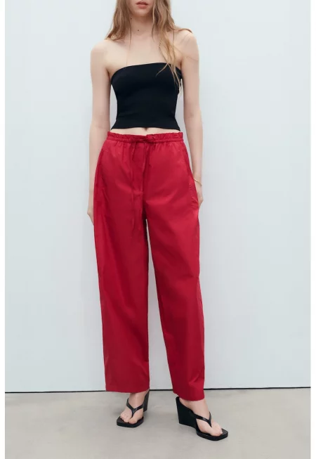 Широк панталон с връзки