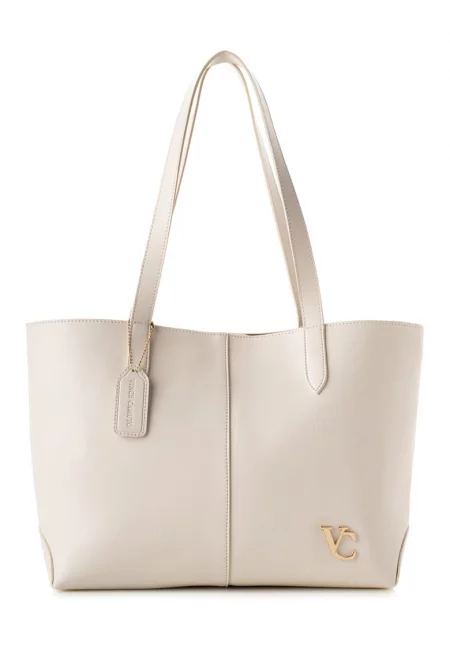 Шопинг чанта от еко кожа с вътрешен несесер с цип