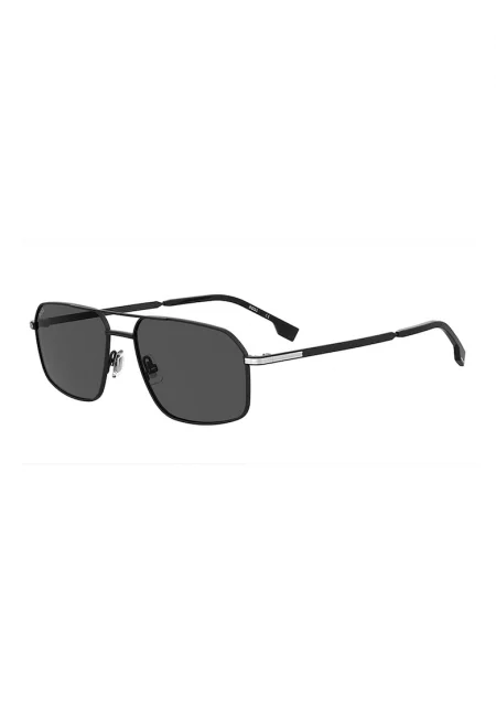 Слънчеви очила Aviator с лого - Черен/Сребрист