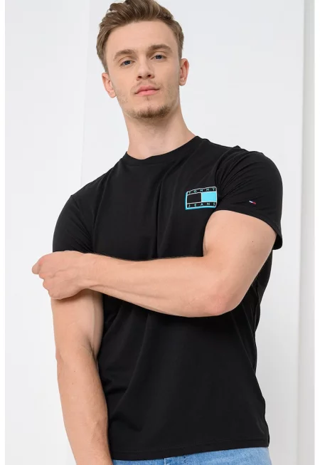 Слим памучна тениска с лого