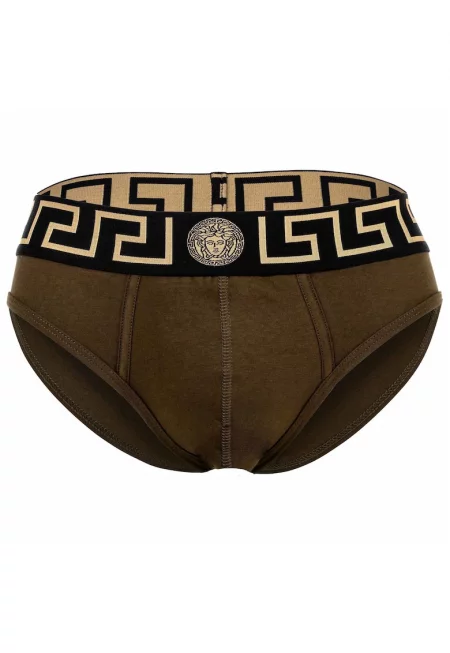 Слипове с лого на талията - Маслинено зелено